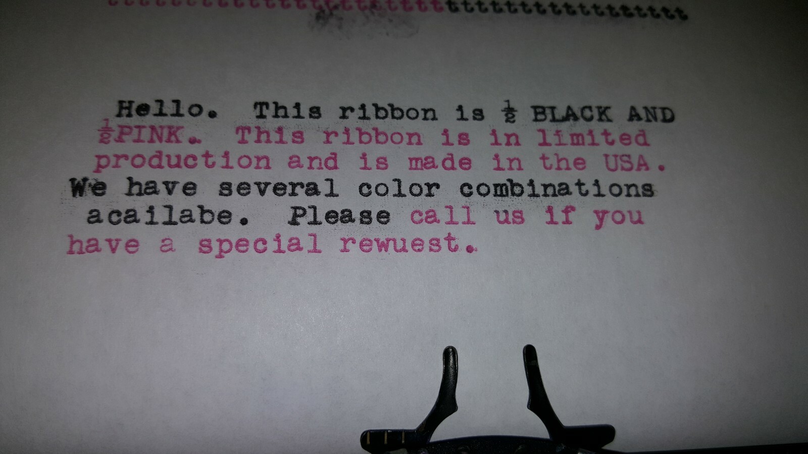Royal Citadel Manual Typewriter Ribbon with custom color options