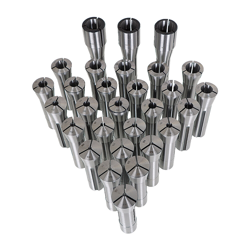 29Pcs R8 Spring Collet Set Fractional 1/32″ To 1″ High Precision for Bridgeport
