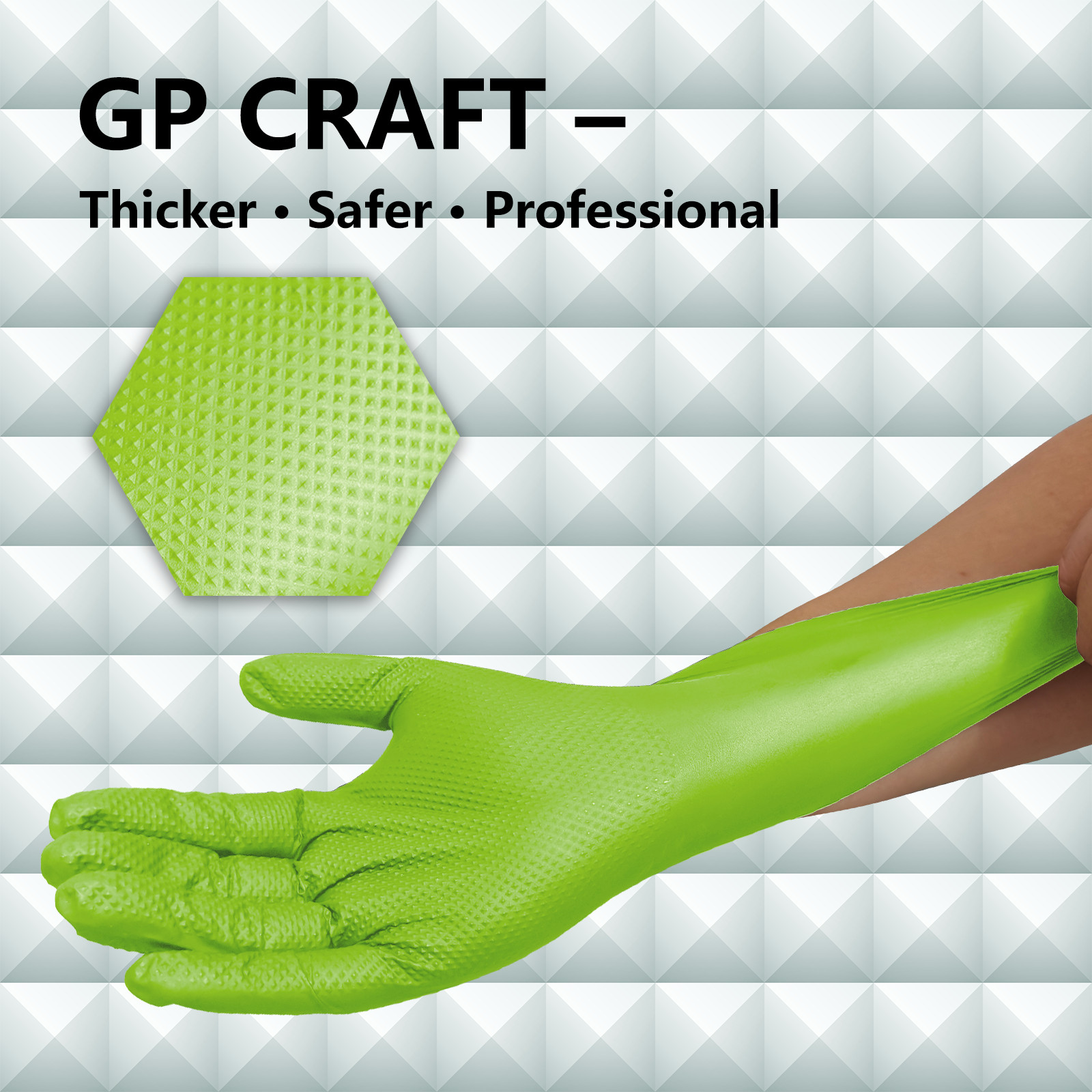 GP Craft Green Nitrile Gloves Disposable Latex-Free (100/count) 8 Mil Thick
