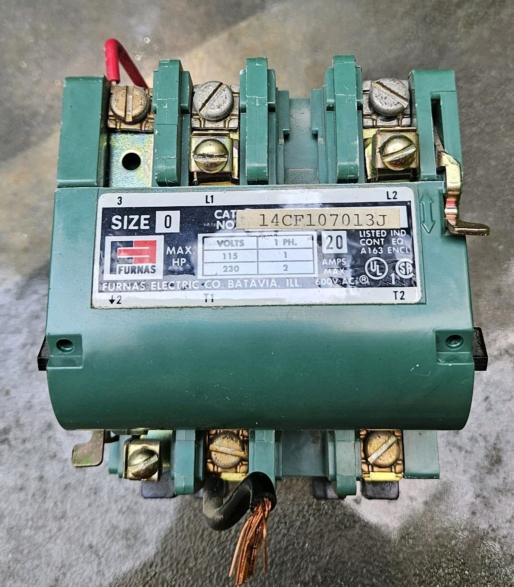 FURNAS 14CF107013J SIZE 0 MAGNETIC STARTER 3P 115/230V COIL 20V 600Amps