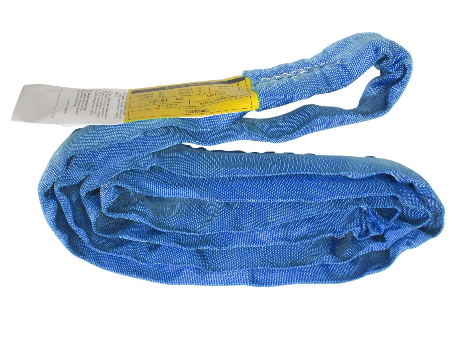 Domestic Blue 16′ Endless Round Lifting Sling Polyester Rim Wrecker Pull Strap