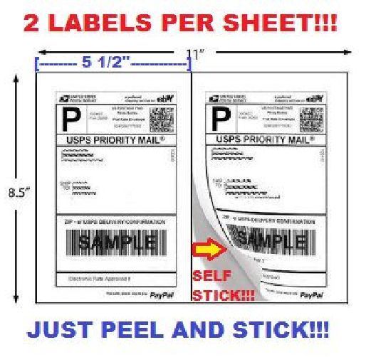 200 Shipping Labels Blank Self Stick Paper for printing USPS UPS eBay Postage