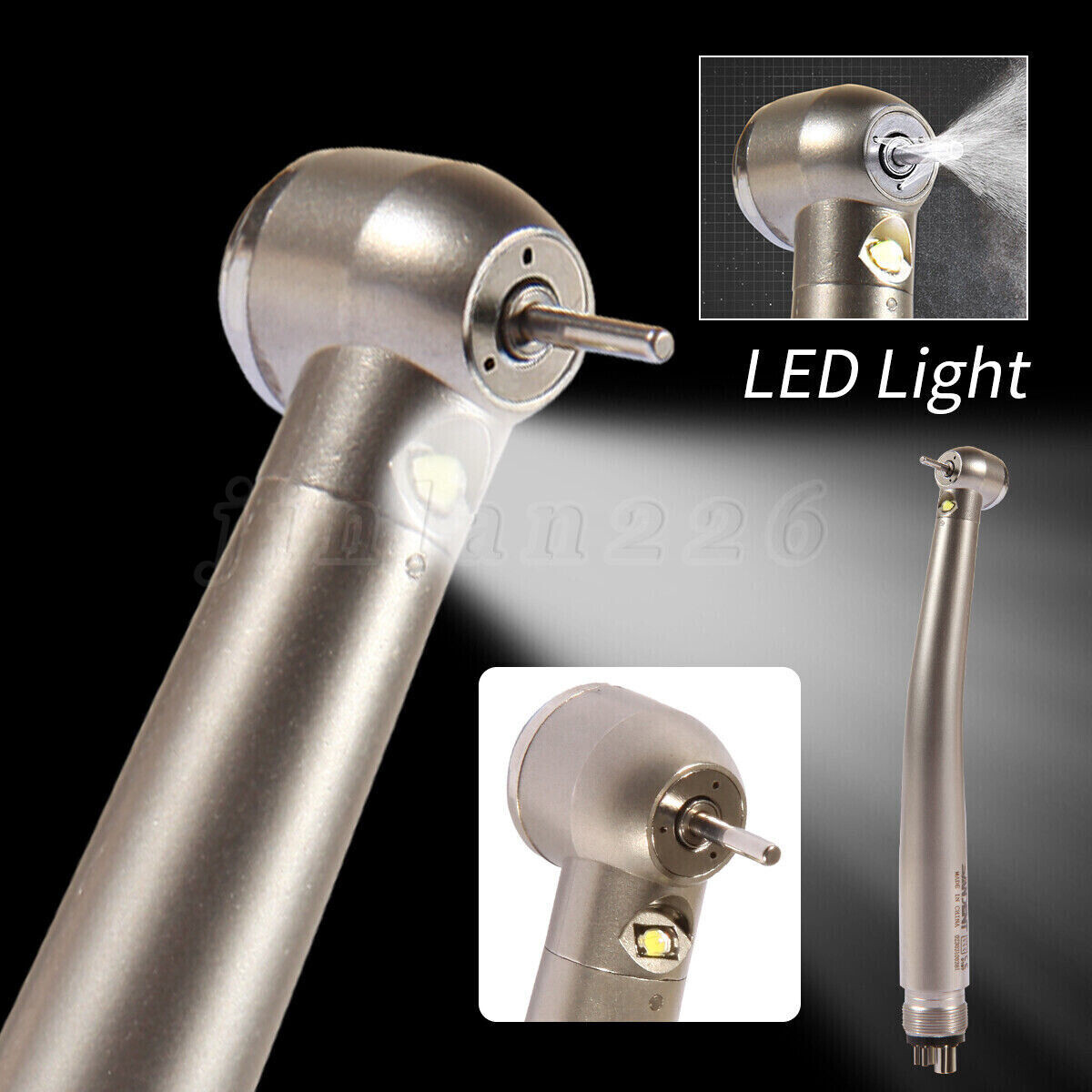 NSK Style Dental Fiber Optic LED E-generator high speed handpiece 4 HOLE Turbine