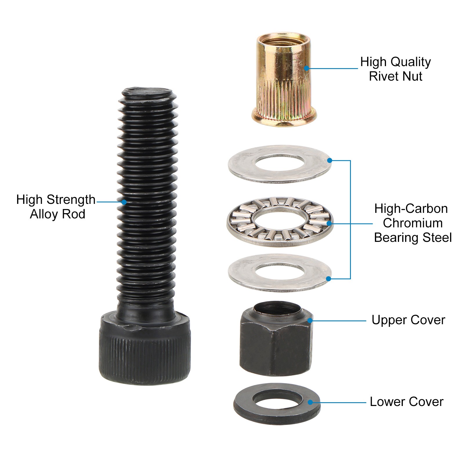 58 PCS Manual Rivet Nut Gun Kit M3- M10 Threaded Insert Tool For Automotive DIY