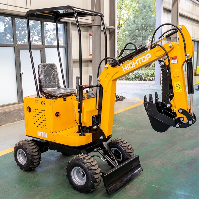 1 Ton Mini Wheel Excavator Mechanical Thumb RATO Engine Compact Digger US Stock
