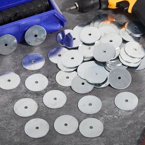 200 Pcs 1/4″ x 2″ Zinc Fender Washers – 2mm Thick for Wood & Wet Use