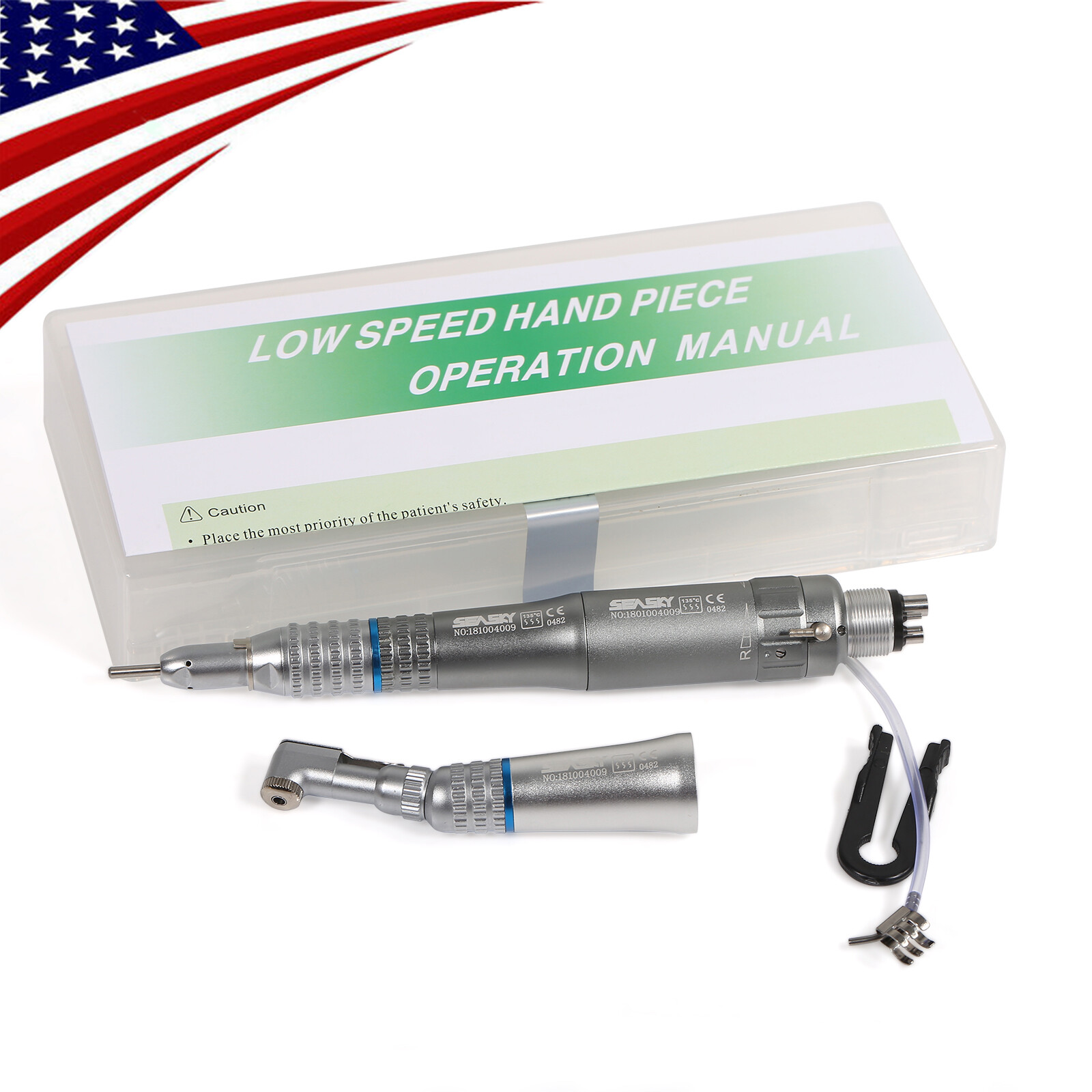 NSK Style Dental Slow Low Speed Handpiece Straight Contra Angle Air Motor 4/2H