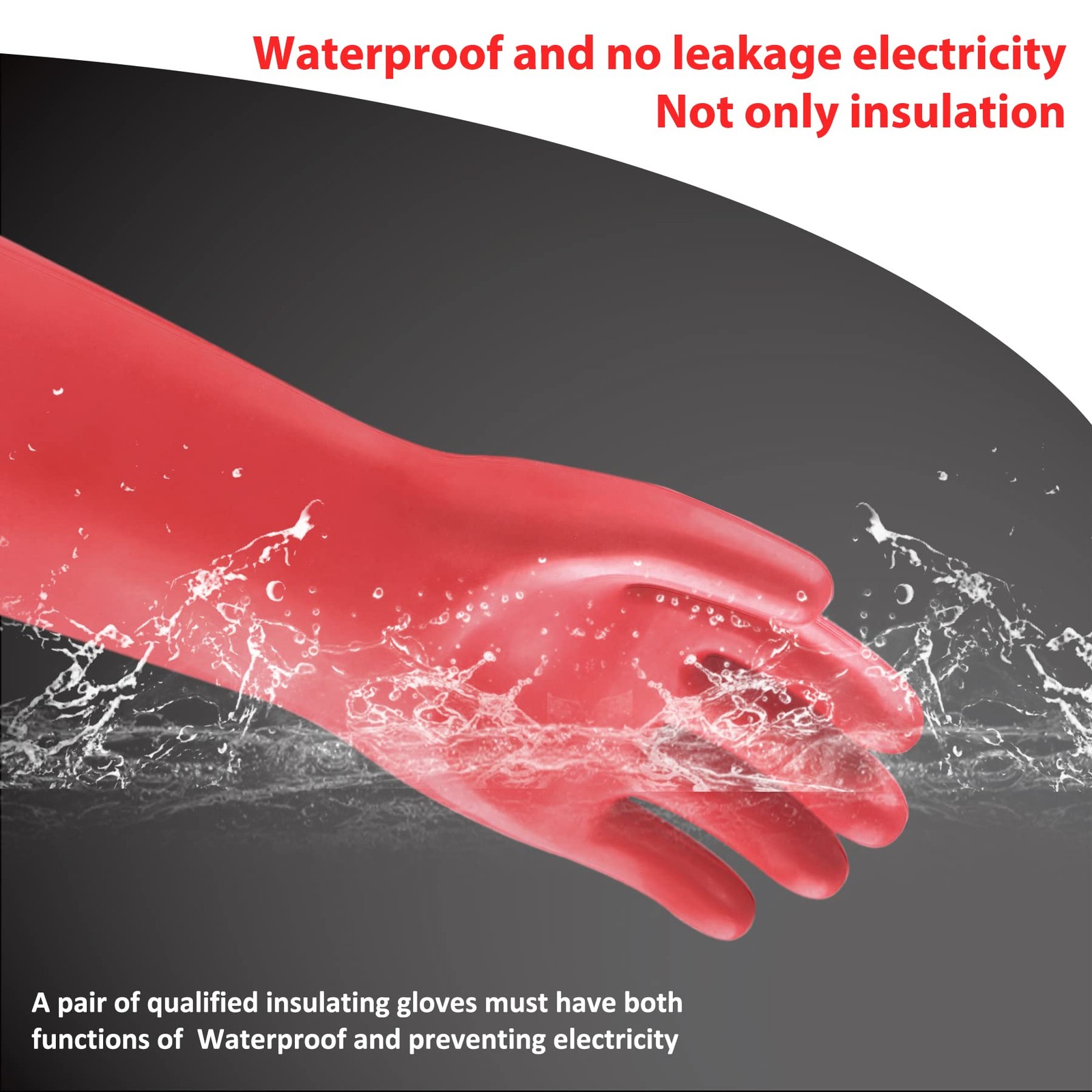 Insulating Gloves For High Voltage Electrical Work 1.8mm-Thickness One Size