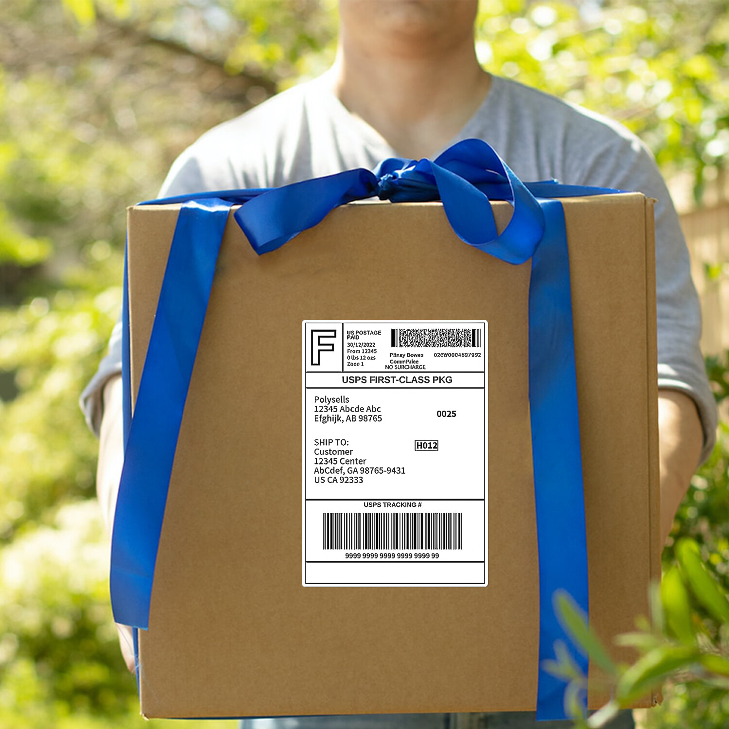 Shipping Labels 8.5×5.5 half sheet Self Adhesive 2 Per Sheet POLYSELLS 2UP