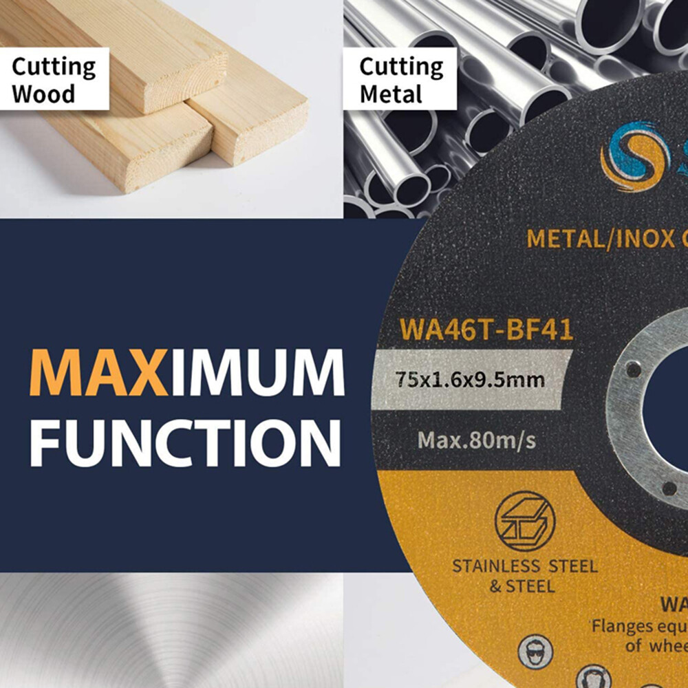 50 Pack 3″x1/16″x3/8″ Cut-off Wheel 3 inch Metal & Stainless Steel Cutting Discs