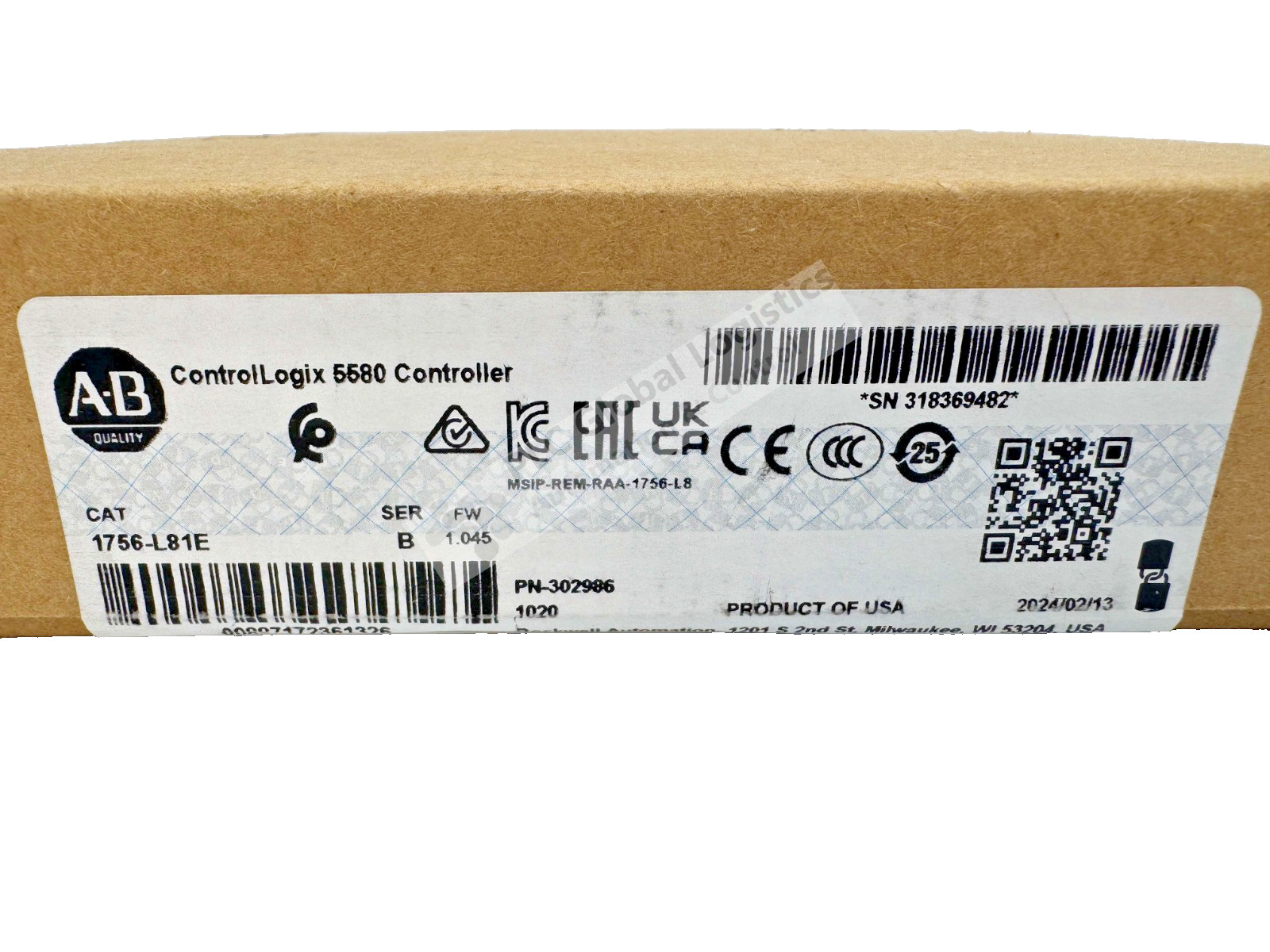 Surplus Sealed Allen Bradley 1756-L81E /B ControlLogix5580 Processor ENet/USB