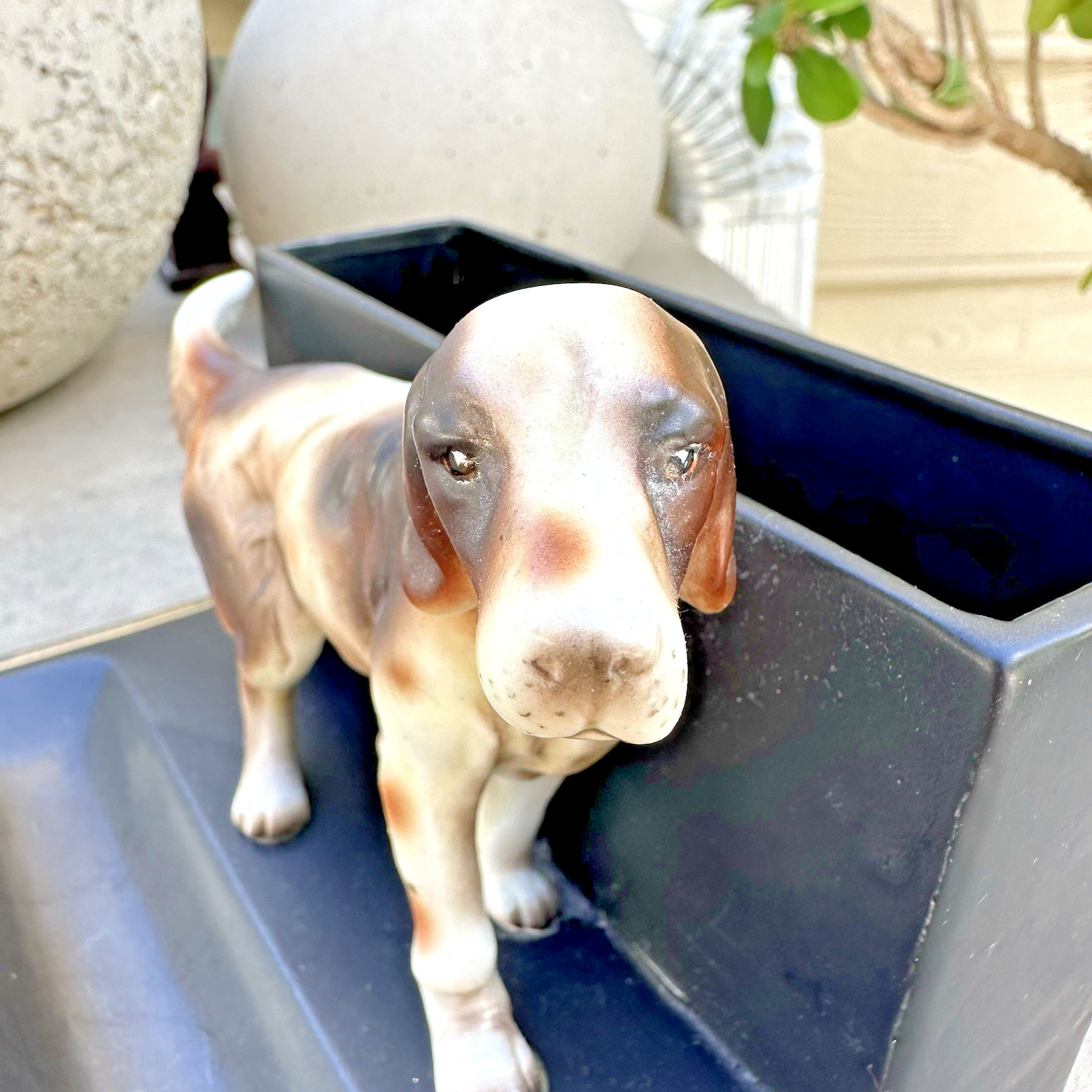 VTG Mid-Century Porcelain English Setter/Pointer Hunting Dog Dresser Valet Japan