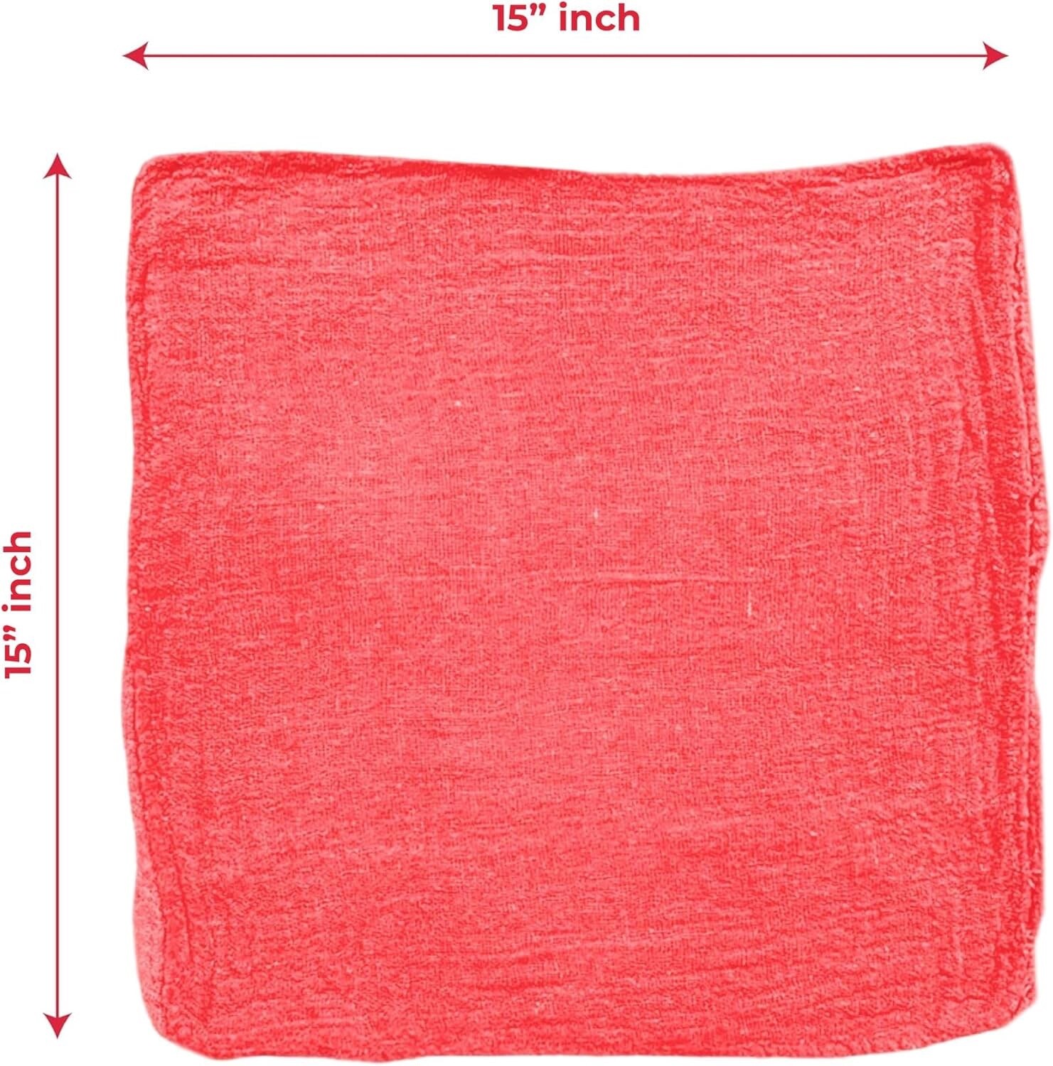 1000 Pieces Red Shop Towels Large 13×14 Cleaning Rags, Fast Free Shipping