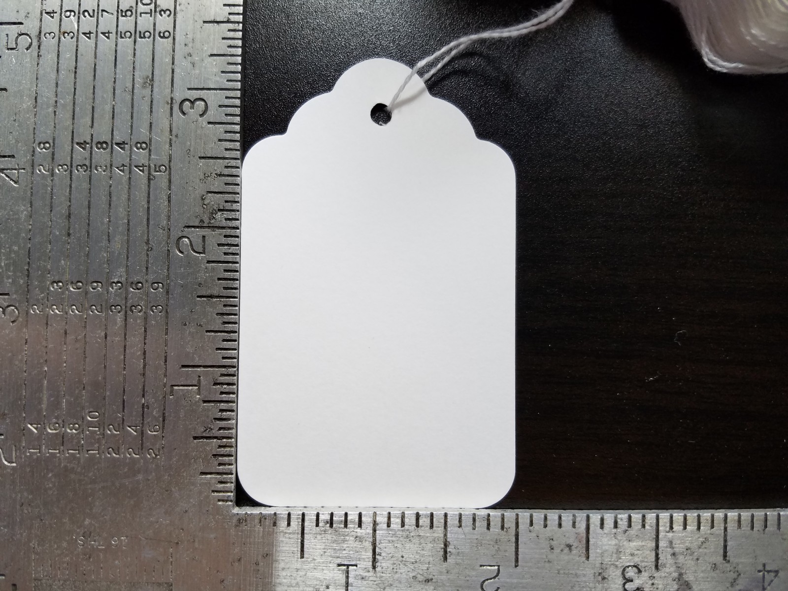 1000 Blank White Merchandise Price Tags with Strings Size #9 Retail Strung Label