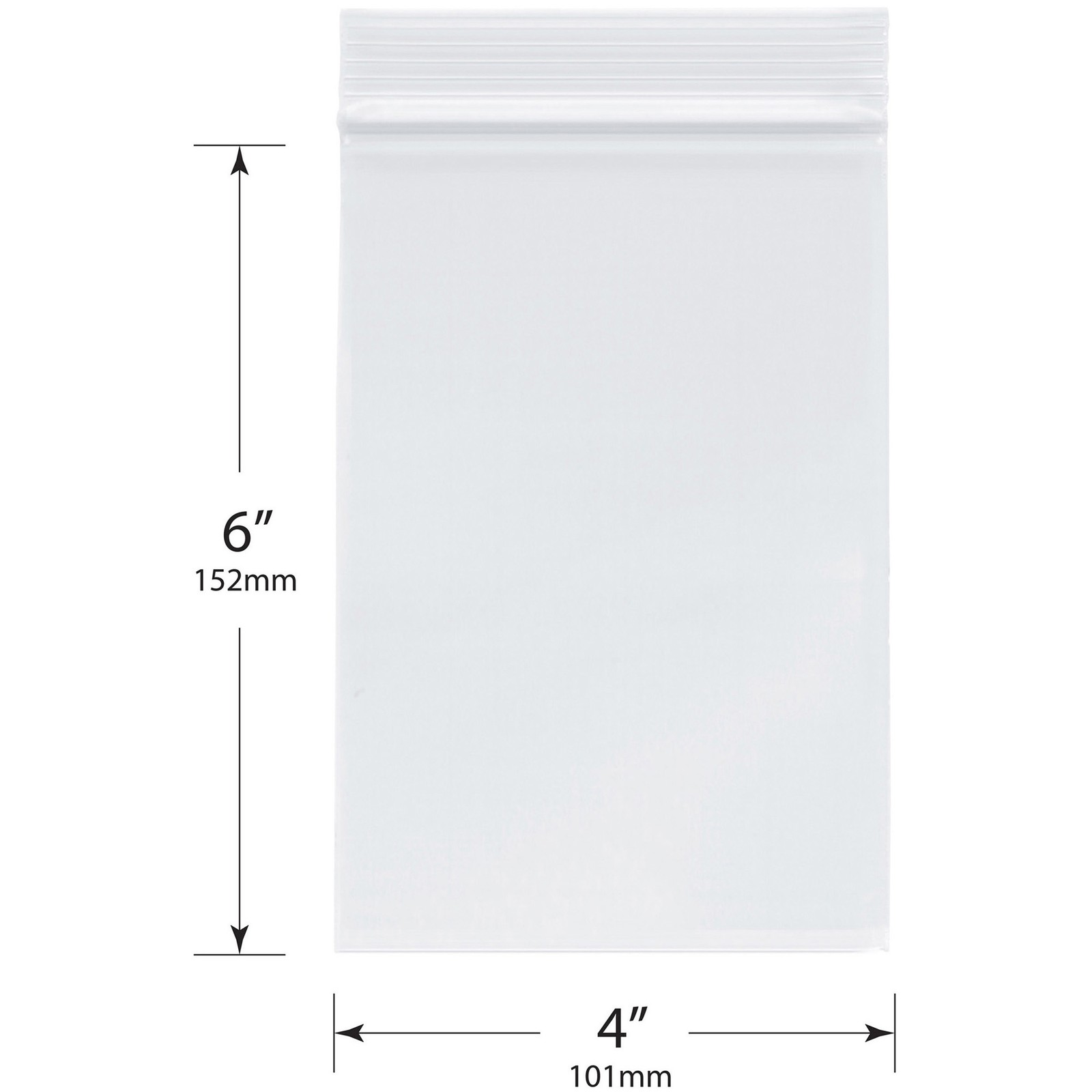 Plymor 4″ x 6″, 4 Mil Heavy Duty Zipper Reclosable Plastic Bags
