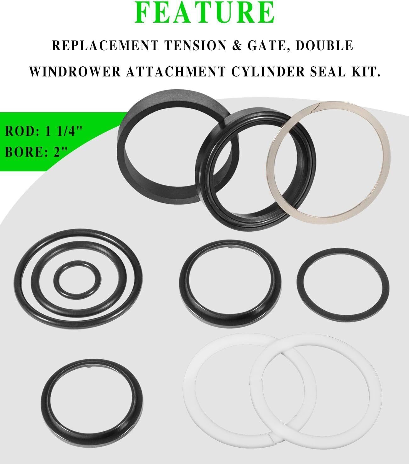 Round Baler Tension Gate Cylinder Seal Kit AE43288 for John Deere 430 530 Rod