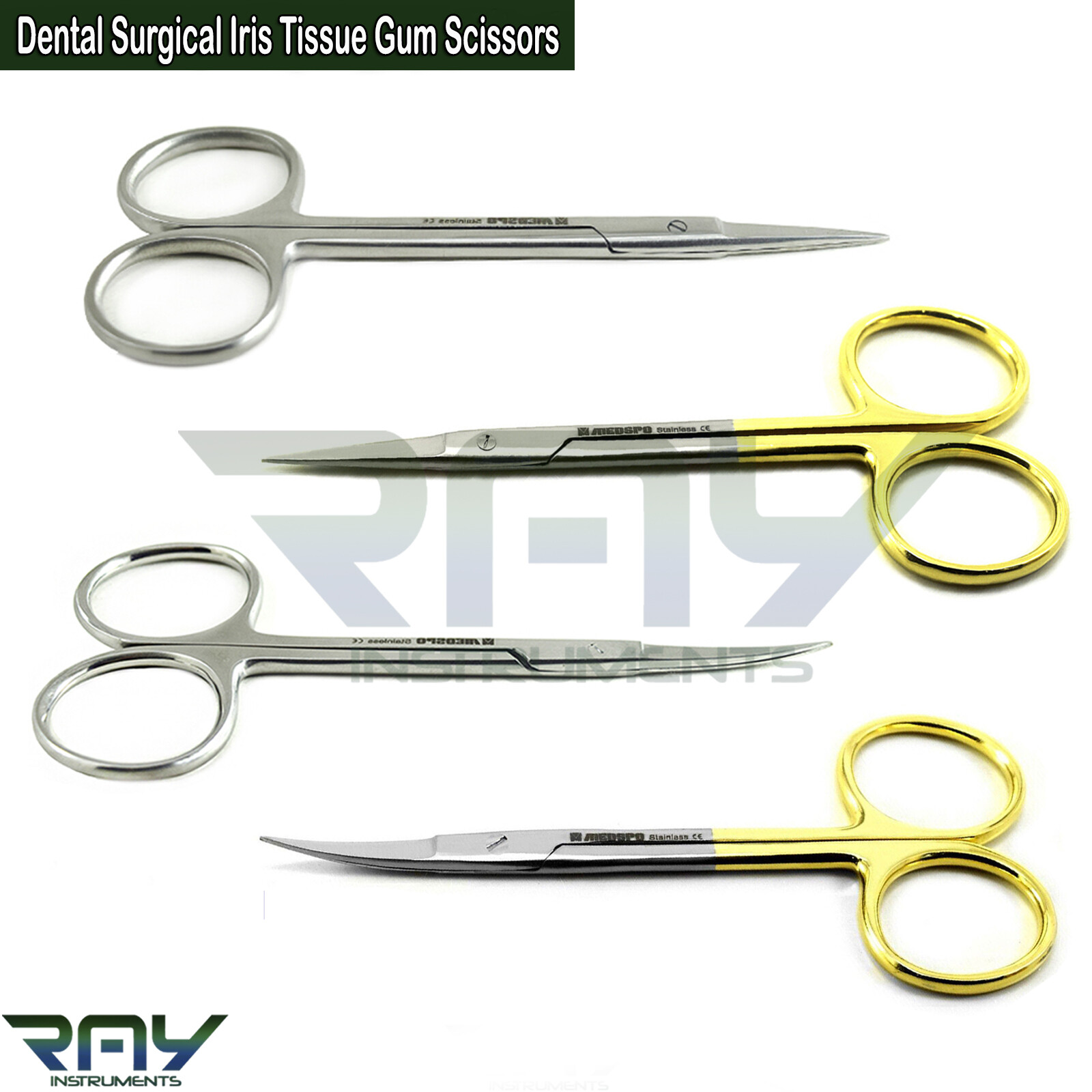 Dental Surgical Dissecting Operating Tissues Gum Suture Iris Scissors TC Shears