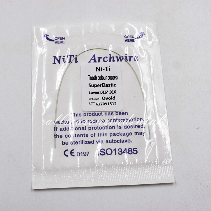 10x Dental Ortho Tooth Color Rectangular Super Elastic NITI Arch Wir 16*16 Upper