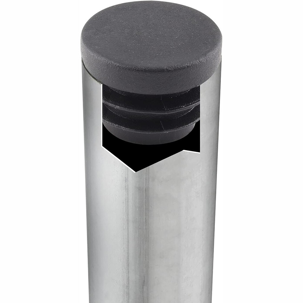 Black Round Plastic Blanking End Cap Caps Tube Pipe Inserts Plug Bung Steel Leg