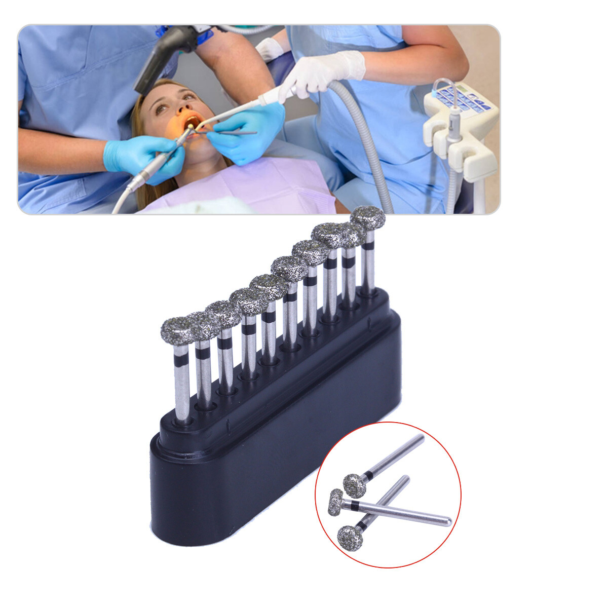 Dental Diamond FG Burs Super Coarse Round Cone Taper High Speed Polishing Drills