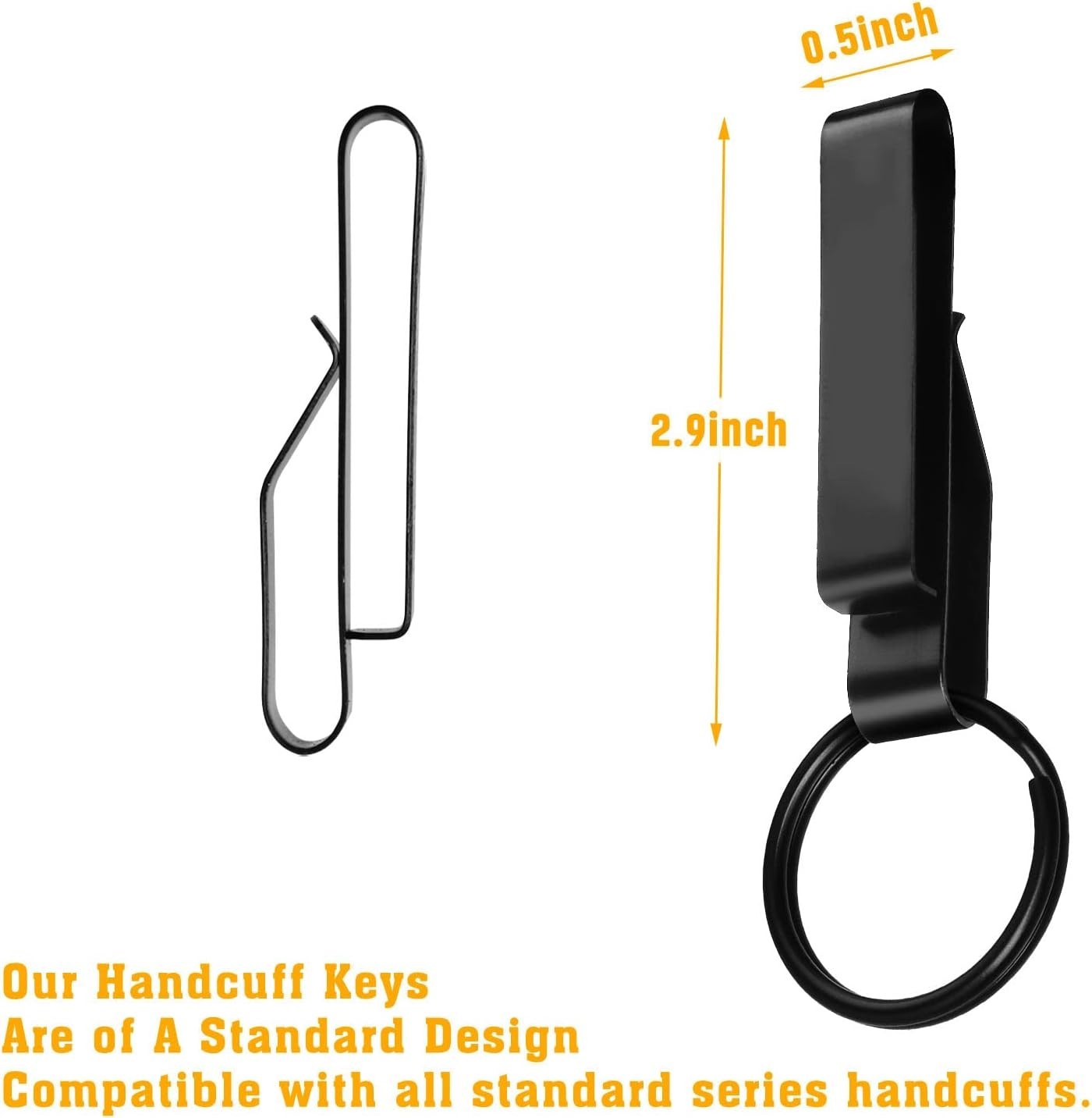 2 PK- Zak Tool Tactical Keyring Holder Steel Duty Belt Clip For Police USA Made