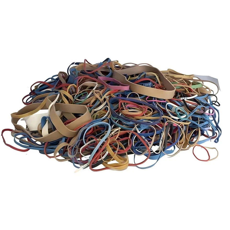 Rubber Bands Assorted Sizes 0.5 lb Bag – Strong Elastic Bands for Home, Office