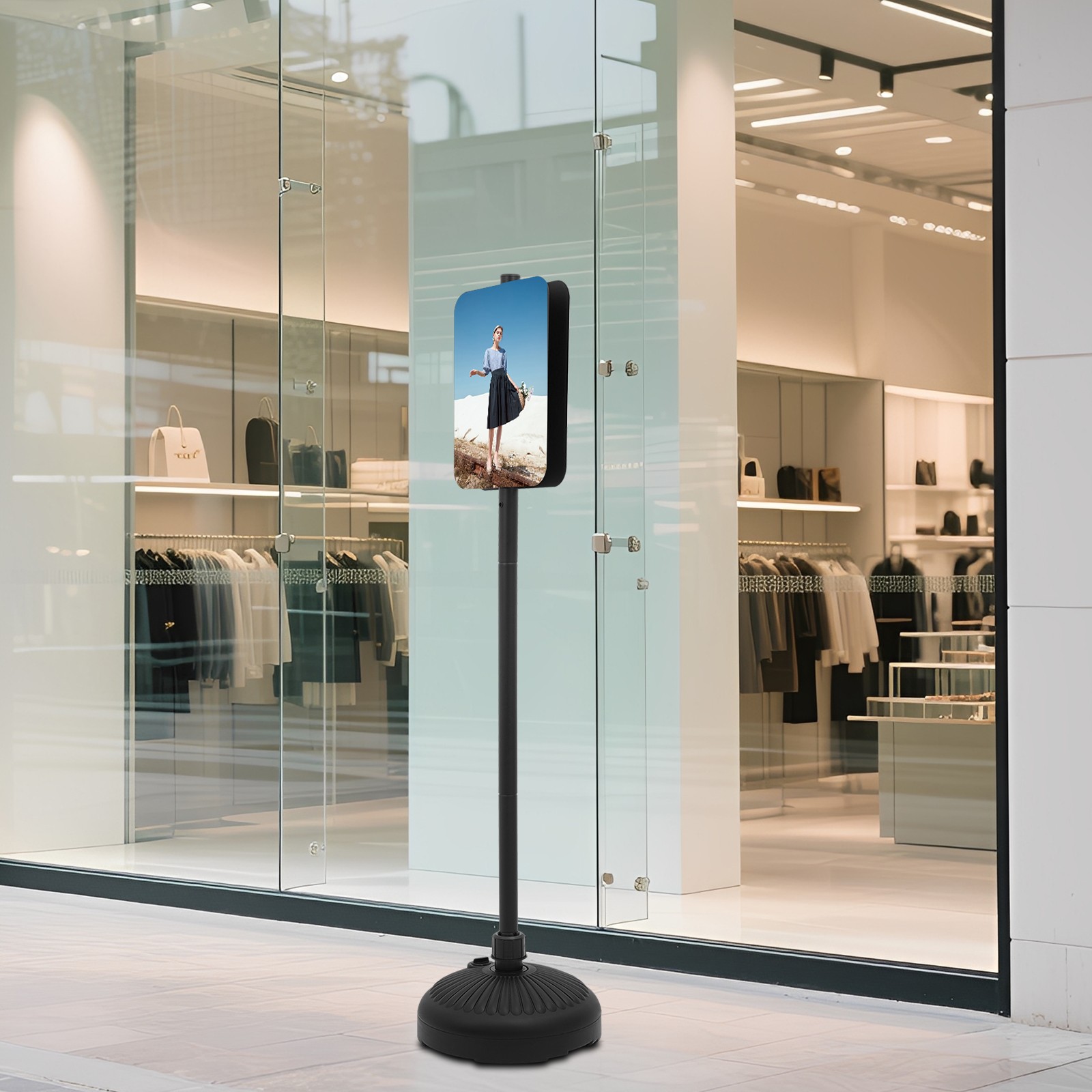 Dual-Sided Sign Holder Stand For Indoor and Outdoor Use, Floorstanding Sign Hold