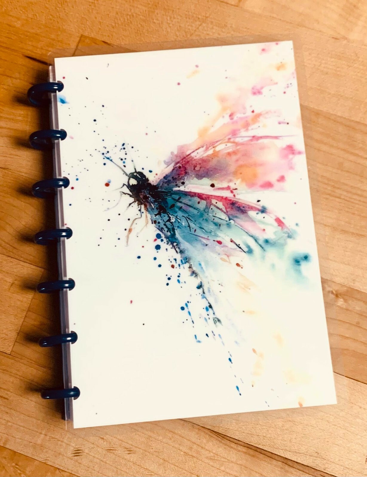 Watercolor Dragonfly Front/Back Cover Set 4 use with MINI HAPPY Planner