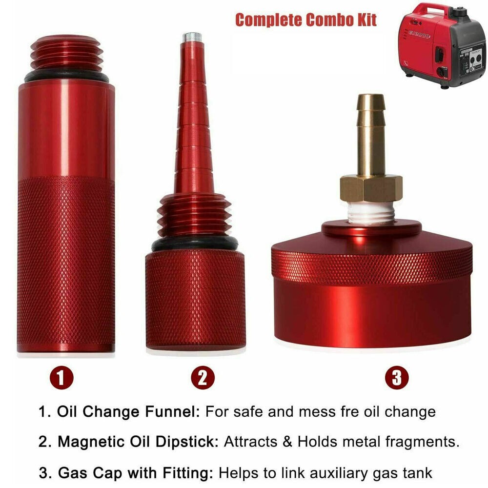 for Honda EU2200I Generator Extended Run Gas Cap with Brass Hose Fitting Kit