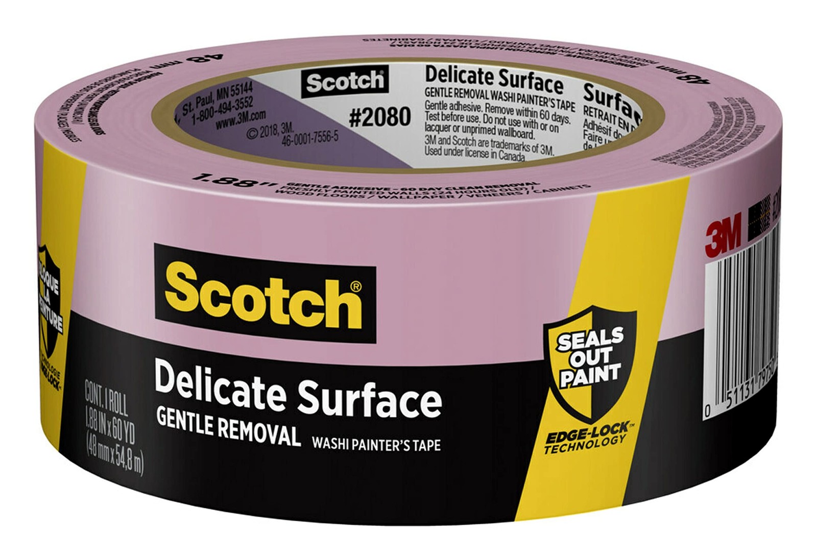 Scotch Delicate Surface Painter’s Tape 1.88 inch 60 Days Residue Free Use
