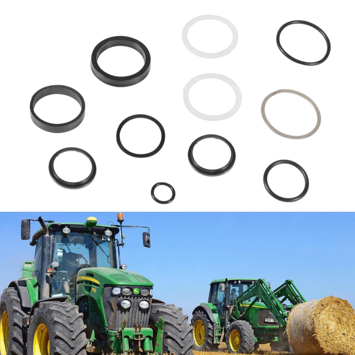Round Baler Tension Gate Cylinder Seal Kit AE43288 for John Deere 430 530 Rod