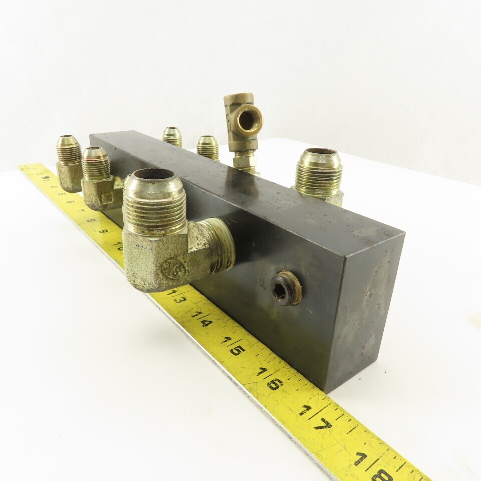 10 Port Parallel Hydraulic Manifold 3/4″ 1/4″ 3/8″ NPT Ports