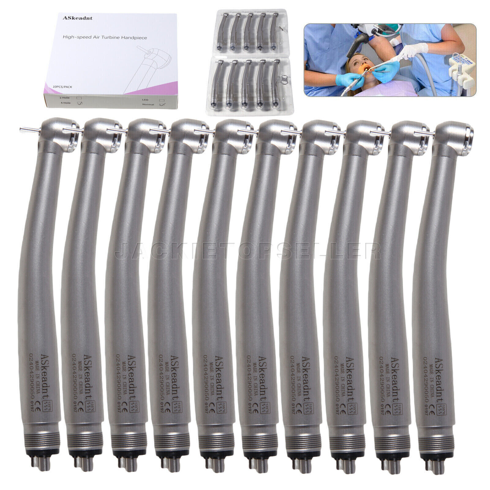 Dental High Speed Handpiece Push Button Air Turbine 4 Hole Midwest 10pcs/1 Pack