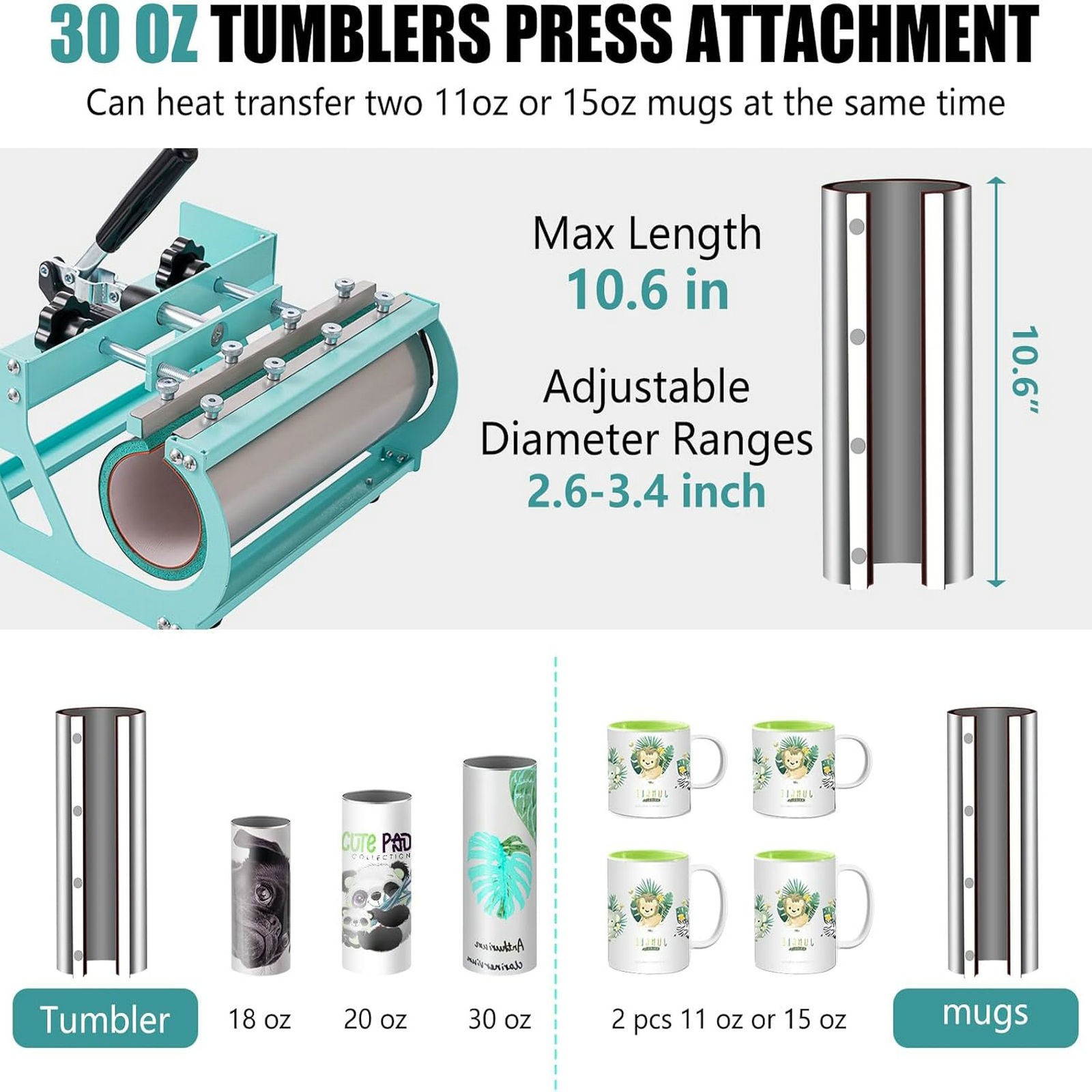 Combo 8 IN 1 T-Shirt Heat Press Transfer Machine 15″x15″ Sublimation Swing Away