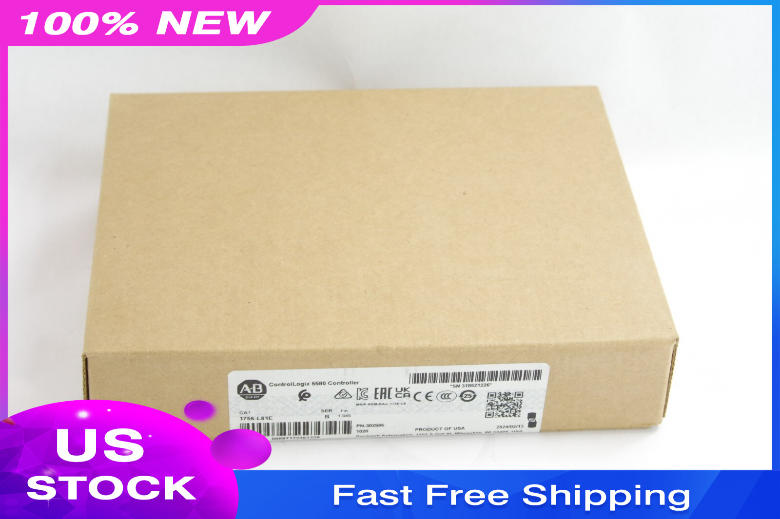 2024-25 Allen-Bradley 1756-L81E /B ControlLogix Processor – New Suplus (Sealed)