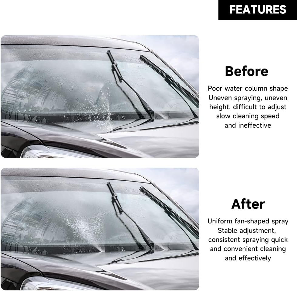 Front Windshield Washer Nozzles Wiper Spray Nozzle – Compatible for Ford Mustang