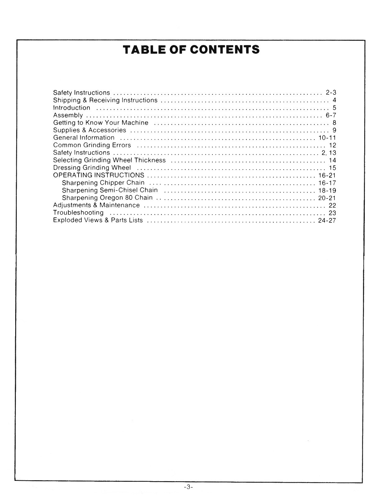 Foley Belsaw 308 Saw Chain Grinder Operator, Service, & Parts Manual #1474