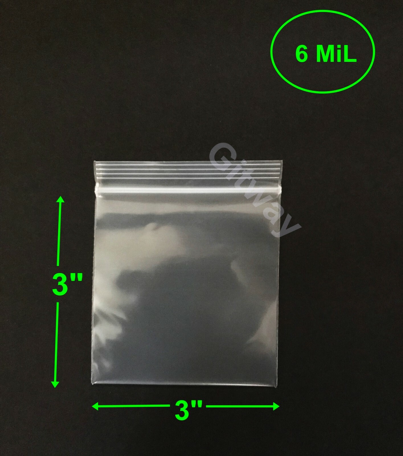 3″ x 3″ Heavy Duty 6 MIL Resealable Zip Top Lock 3×3″ 6 Ml Clear Plastic Bags