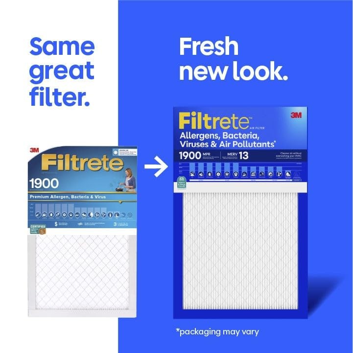 Filtrete 14X30X1 Air Filter Merv 13 Mpr 1900 Allergens Bacteria Air Pollutants