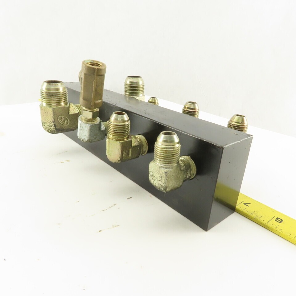 10 Port Parallel Hydraulic Manifold 3/4″ 1/4″ 3/8″ NPT Ports