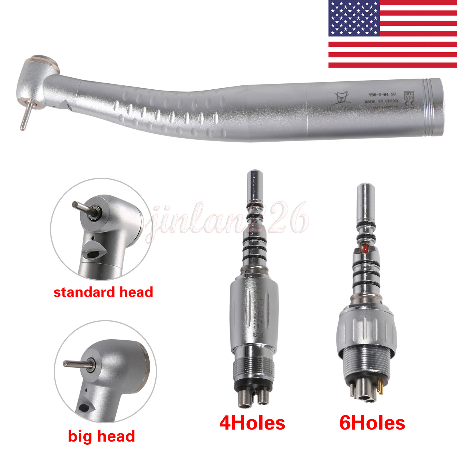 KAVO Style Dental Fiber Optic LED High Speed Handpiece / Quick Coupler 4/6 Holes