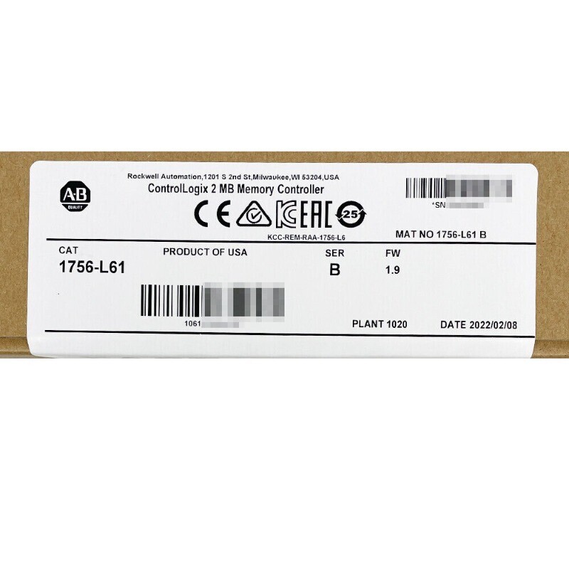 New Factory Sealed AB 1756-L61 /B ControlLogix Logix5561 Processor 2MB