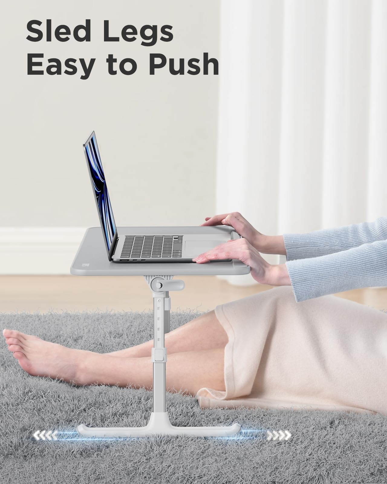Saiji Leather Lap Desk Laptop Bed Tray Table Adjustable Laptop Stand For Bed