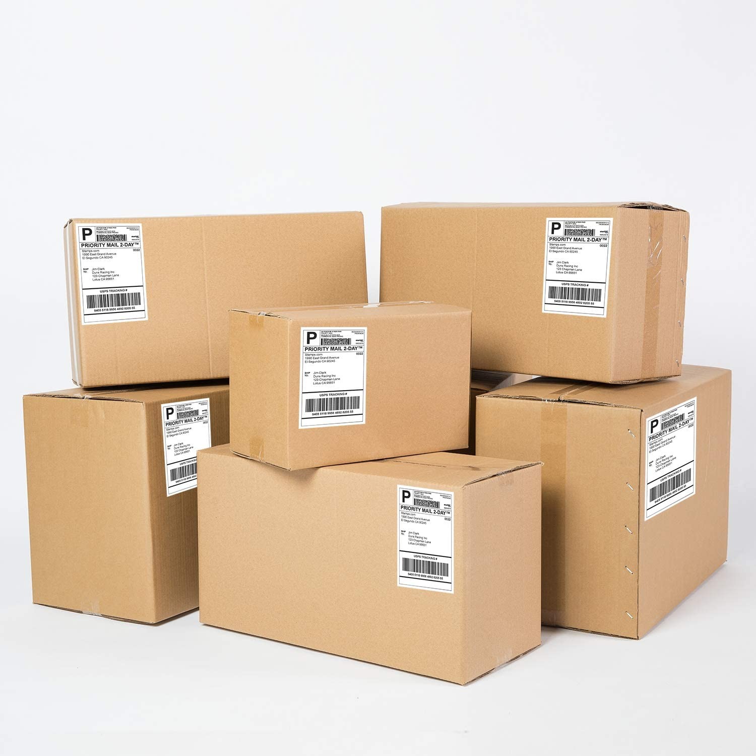 100-20000 | 8.5×5.5 Shipping Labels Half Sheet Self Adhesive 2 Per Sheet Blank