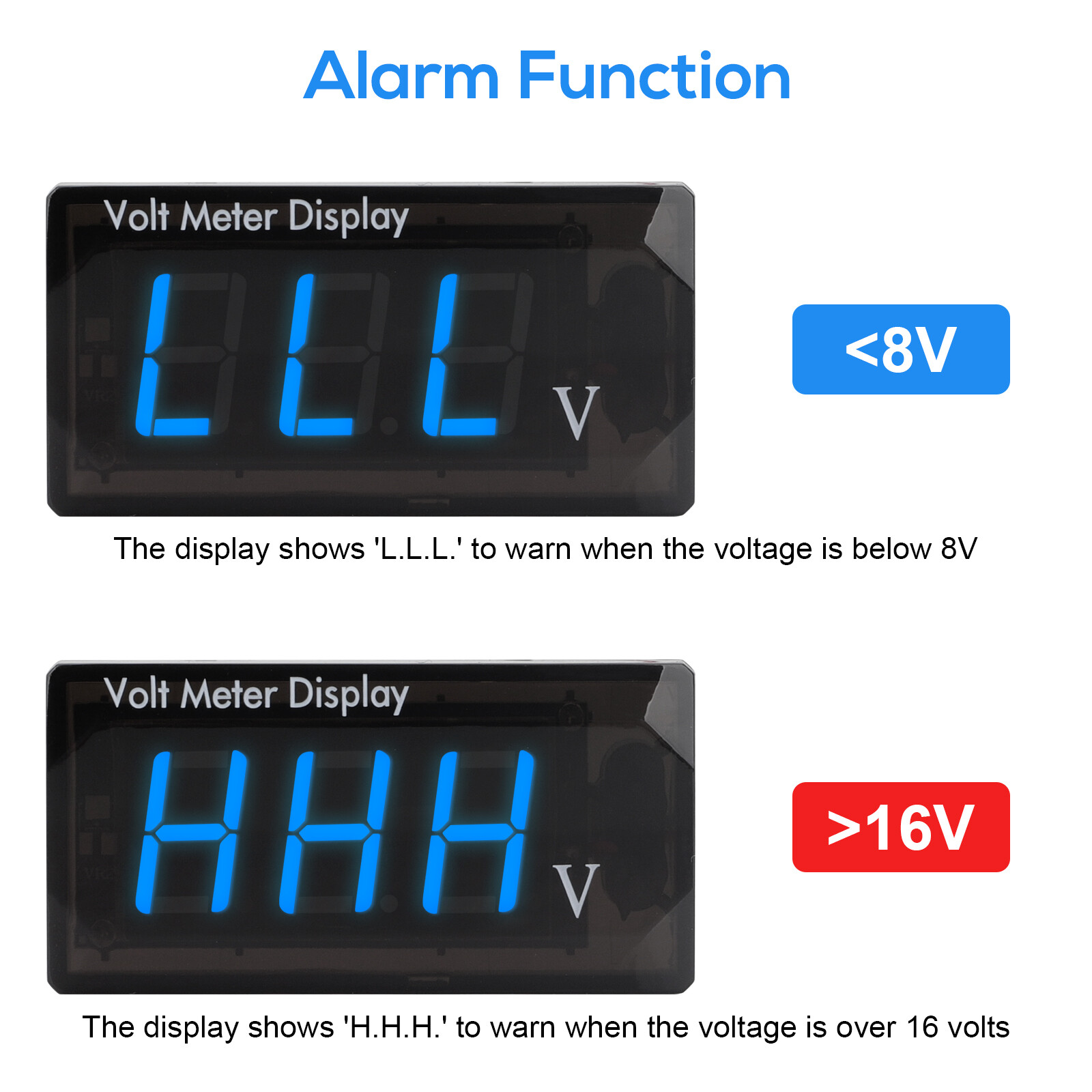 2PCS 12V Digital LED Display Voltmeter Voltage Gauge Panel Meter Car Motorcycle