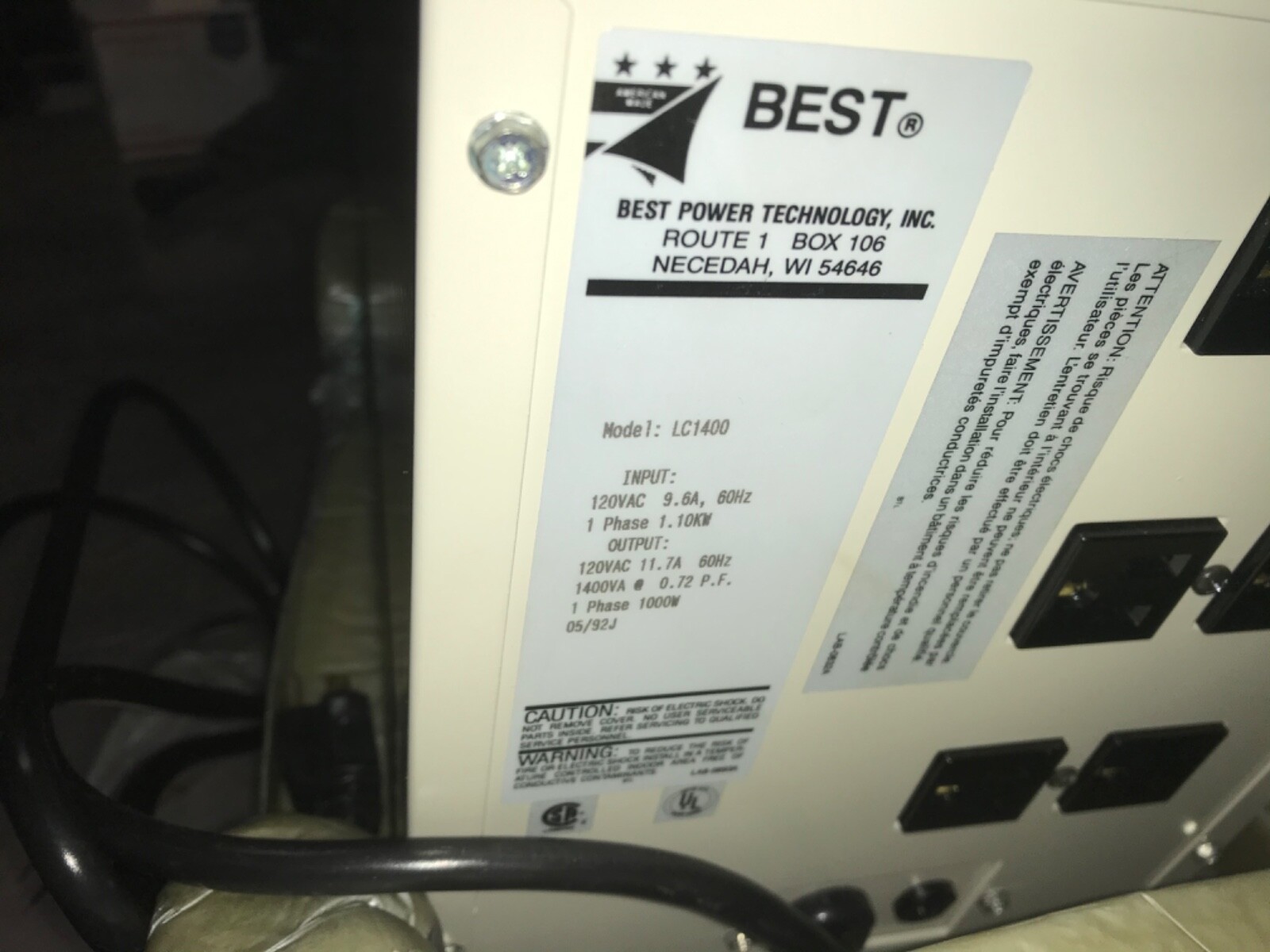 Citadel Power Line Conditioner, #LC1400, Free Shipping To Lower 48,With Warranty