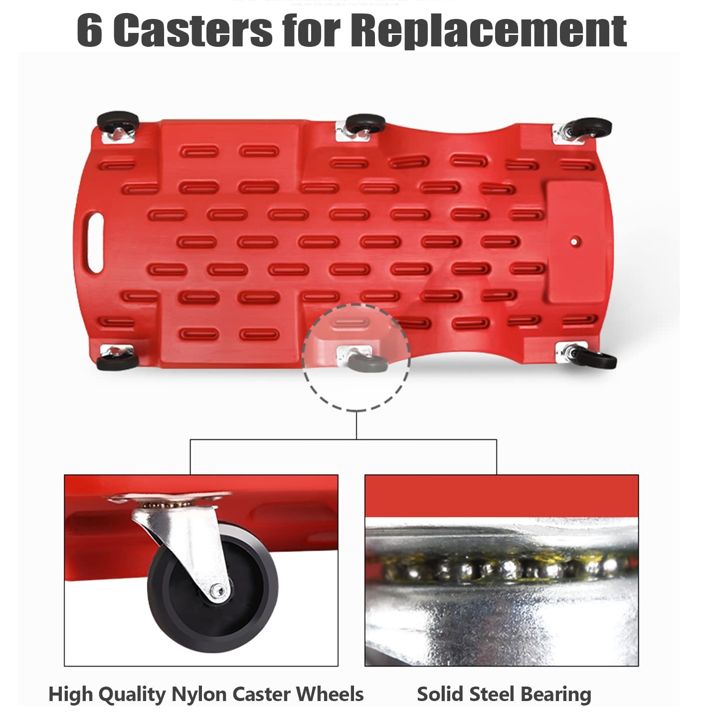 Caster Wheels for Mechanic Creepers Wheels Replacements, Quality Replacement Par
