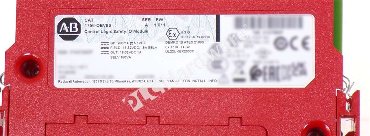 Open Pre-owned Allen Bradley 1756-OBV8S /A ControlLogix 8Ch Safety Output Module