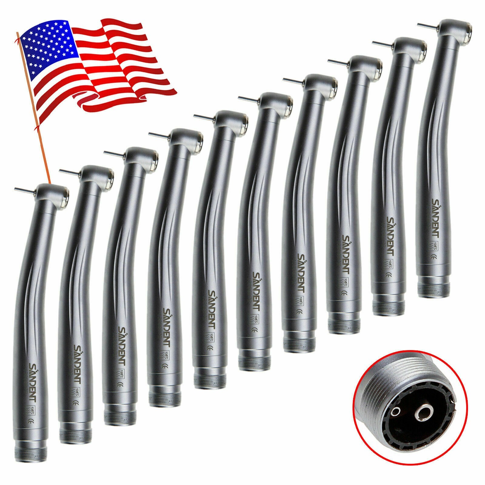 10 PCS NSK Pana Max Style Dental High Speed Turbine Handpiece Push Button 2Holes