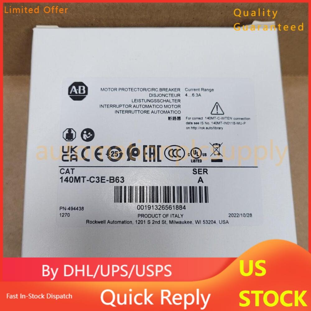 ALLEN BRADLEY 140MT-C3E-B63 Motor Protector / Circuit Breaker US Free Tax